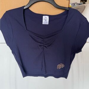 Rivalry Threads Navy Crop Top with Logo